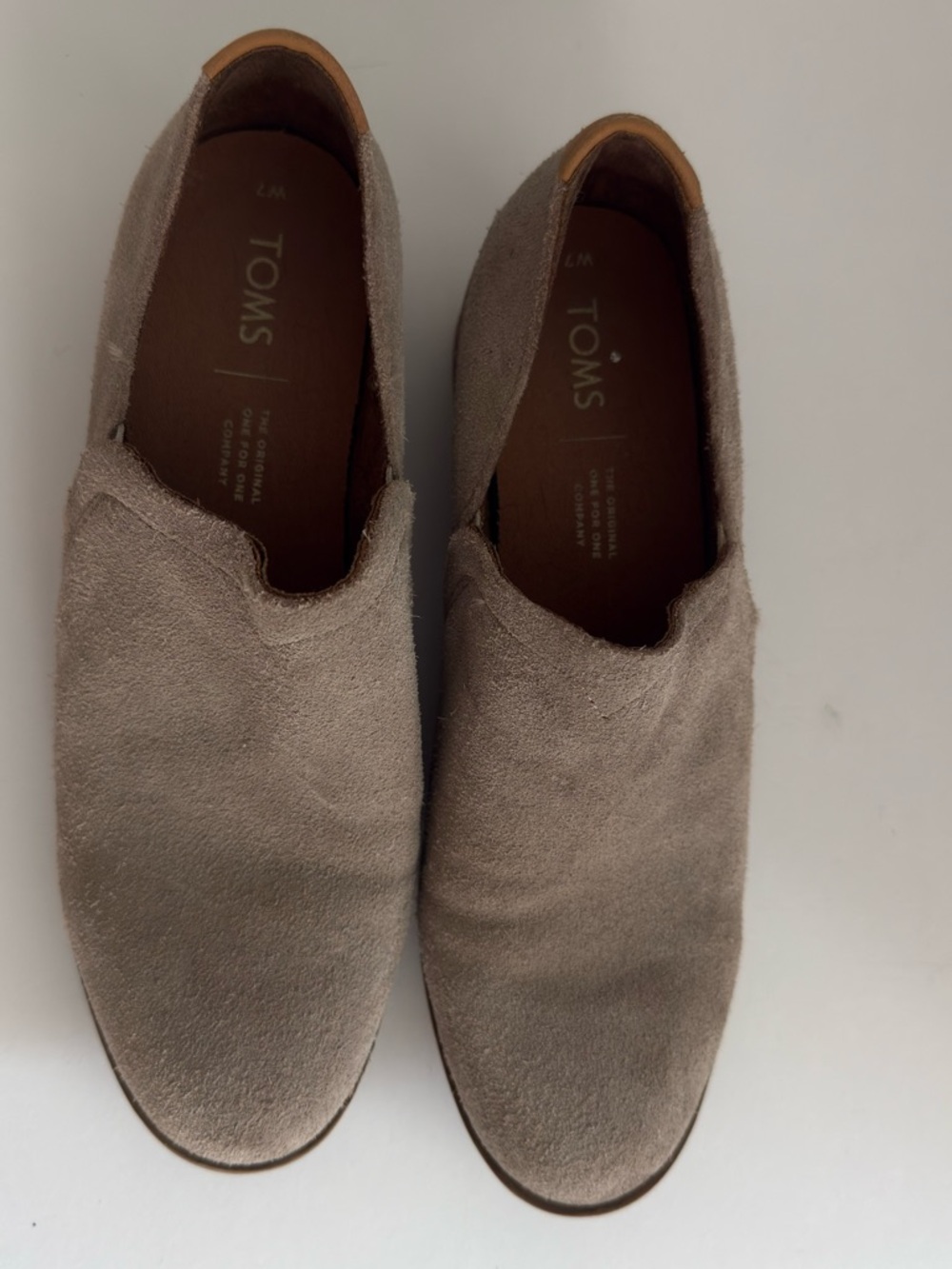 TOMS Jutti Neat Taupe Suede Pointed Toe Loafer Flats Size 7